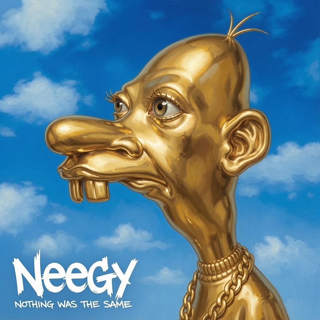 Neegy portrait against a blue sky album cover
