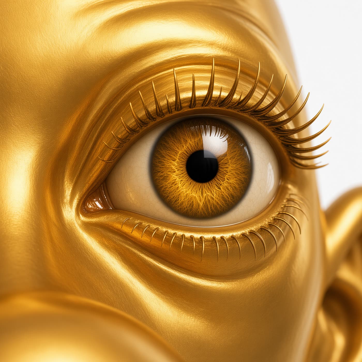 Extreme close-up of a golden Neegy eye