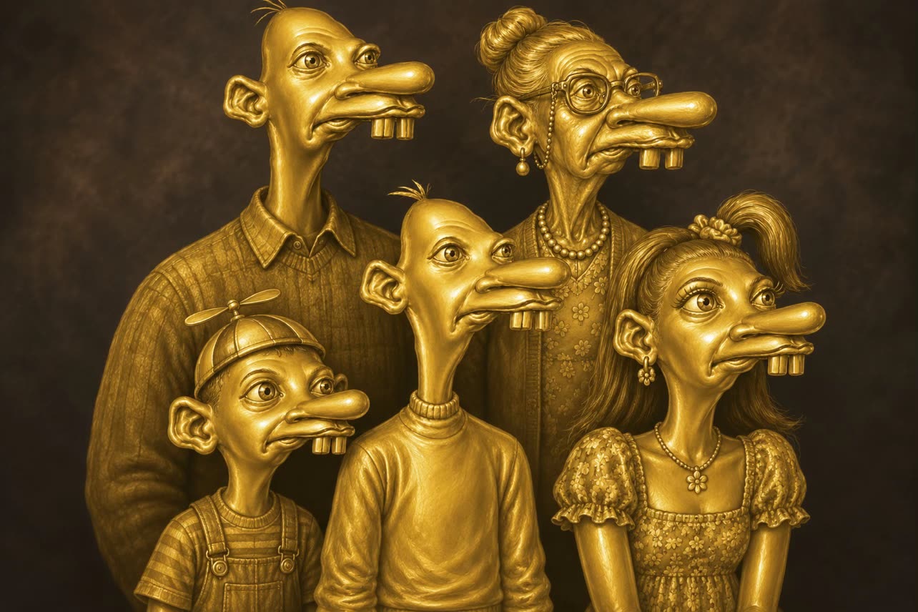 Golden Neegy family studio portrait